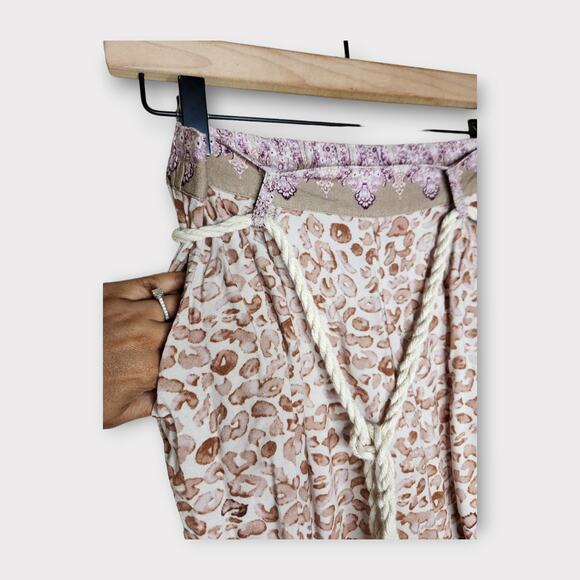 Anthropologie Ollari Tasseled Pull-On Pants Boho Cream Women’s Medium - Picture 5 of 7